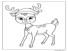 Ren geyiği hayvanı Boyama Sayfası