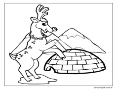 Renklendir ren geyiği Boyama Sayfası