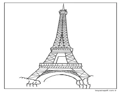Resim Eyfel Kulesi Boyama Sayfası