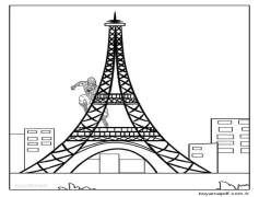 Resim Eyfel Kulesi Fransa Boyama Sayfası