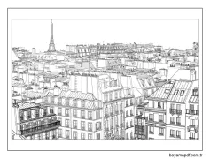 Resim şehir Boyama Sayfası