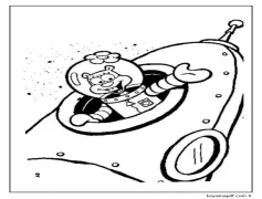 Rocket'te Sandy Cheeks Çizimi Boyama Sayfası