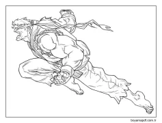 Ryu Atlama Boyama Sayfası