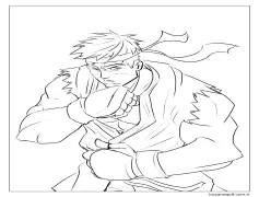 Ryu Çizimi Boyama Sayfası