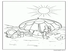 Sahilde Daisy Duck Boyama Sayfası