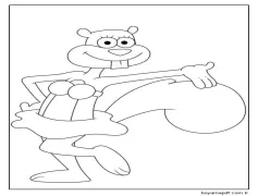 Sandy Cheeks Dans Ediyor Boyama Sayfası