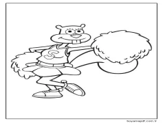 Sandy Cheeks Destek Grubunda Boyama Sayfası