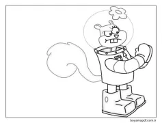 Sandy Cheeks Ellerimi Ovuşturuyor Boyama Sayfası