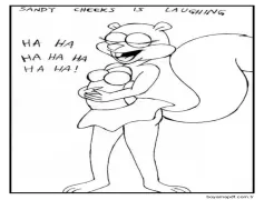 Sandy Cheeks'in Çizimi Gülüşler Boyama Sayfası