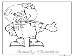 Sandy Cheeks Mükemmel çiz Boyama Sayfası