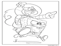 Sandy Cheeks Sünger SpongeBob Boyama Sayfası