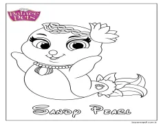 Sandy İnci Prensesi Boyama Sayfası