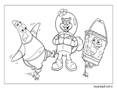 Sandy ve En İyi Arkadaşları Boyama Sayfası