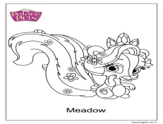 Saray Evcil Hayvanları Çayırı Boyama Sayfası