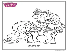 Saray Evcil Hayvanları Çiçek Açıyor Boyama Sayfası