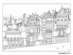Şehir caddesi Boyama Sayfası