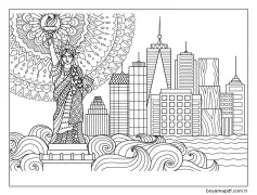 Şehir New York Ücretsiz yazdırılabilir Boyama Sayfası