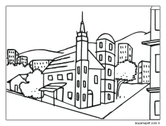 Şehir yazdır Boyama Sayfası