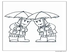 Şemsiye Ile Pijama Muz Boyama Sayfası