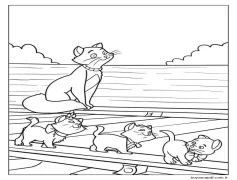 Sevimli Aristokediler Boyama Sayfası