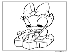 Sevimli Bebek Daisy Duck Boyama Sayfası