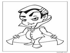 Sevimli bir vampir Boyama Sayfası