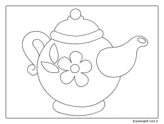 Sevimli Çaydanlık Çiz Boyama Sayfası