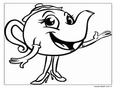 Sevimli Çaydanlık ücretsiz çiz Boyama Sayfası