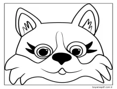Sevimli Corgi Ağızlığı Boyama Sayfası