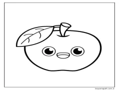 Sevimli Elma Boyama Sayfası