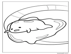 Sevimli Gudetama Boyama Sayfası