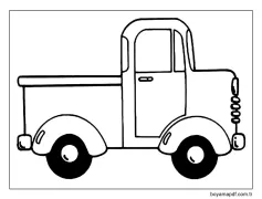 Sevimli Kamyonet Çizimleri Boyama Sayfası