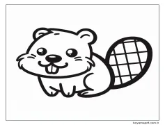 Sevimli Kawaii Kunduz Boyama Sayfası