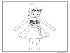 Sevimli Kız Elf Rafta Boyama Sayfası