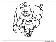 Sevimli kız Gacha Life Boyama Sayfası