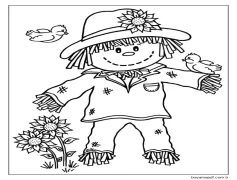 Sevimli Korkuluk Boyama Sayfası