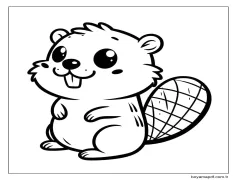 Sevimli Kunduz Boyama Sayfası