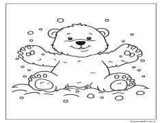 Sevimli Kutup Ayısı Boyama Sayfası