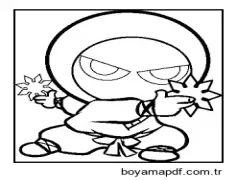 Sevimli Ninja Boyama Sayfası