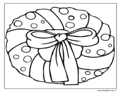Sevimli Paket Yüz Ve Yay Boyama Sayfası