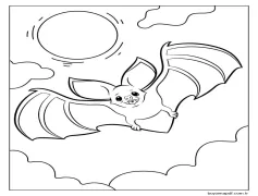 Sevimli Yarasa Boyama Sayfası