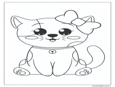 Sevimli Yay Takan Eğlenceli Kedi Yavrusu Boyama Sayfası