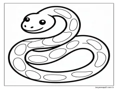 Sevimli Yılan Boyama Sayfası