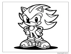 Shadow Sonic 1'i çiz Boyama Sayfası