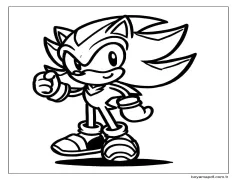 Shadow Sonic 3'i çiz Boyama Sayfası