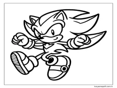 Shadow Sonic 4'i çiz Boyama Sayfası