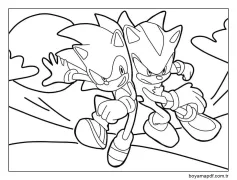 Shadow Sonic basit çizimi Boyama Sayfası