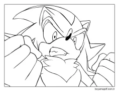 Shadow Sonic baskısını Çiz Boyama Sayfası