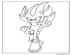 Shadow Sonic Resmini Boyama Sayfası