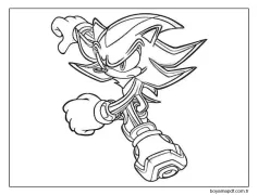 Shadow Sonic Yazdırılabilir Boyama Sayfası